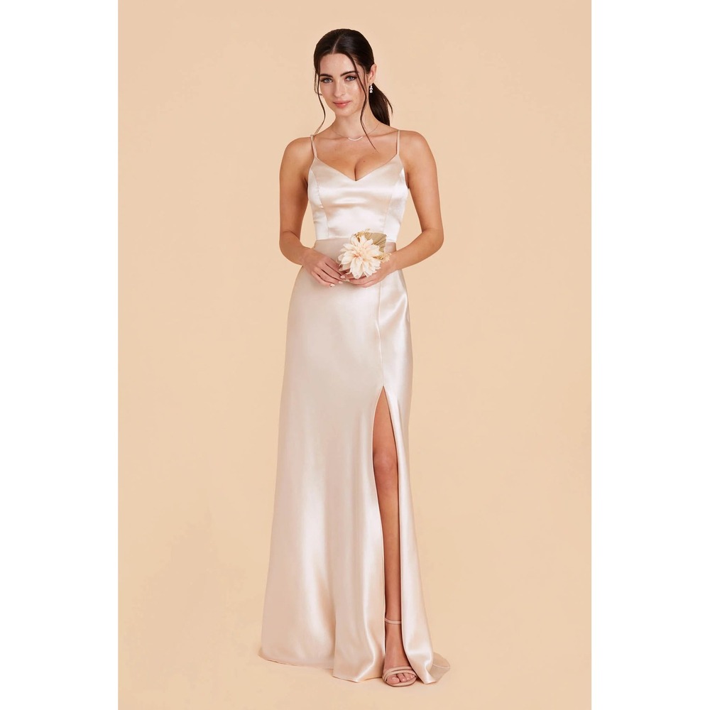Birdy Grey Jay Shiny Satin Gown Champagne Small BG5045CP02